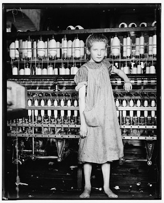 This is a photograph of a 12 year old girl, Addie Card. She worked as a spinner in the North Pormal [i.e., Pownal] Cotton Mill.