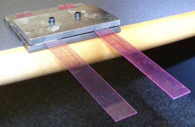 Figure 1. The rulers are held in a clamp.