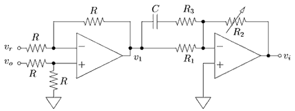 Figure 3. Op-amp circuit for implementation of proportional and lead control with an adjustable gain