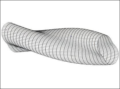 Buckling mode simulation for a cylinder subjected to torsion.