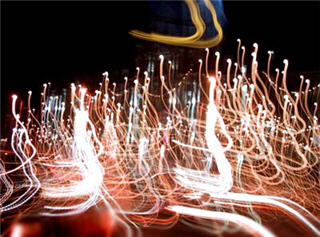 Lights in motion.