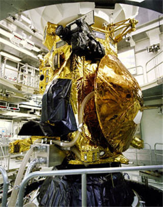 Image of NASA's Cassini-Huygens project, a spacecraft and probe designed to study the planet Saturn.