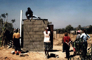 A Peace Corps volunteer works in South Africa.