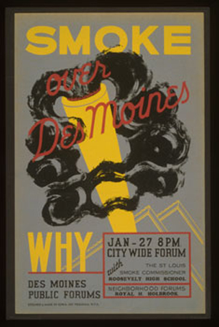 Poster announcing a forum with the St. Louis Smoke Commissioner.