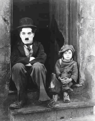 Charlie Chaplin in The Kid.