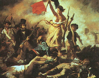 Image of Delacroix's La Liberte guidant le peuple 1831.