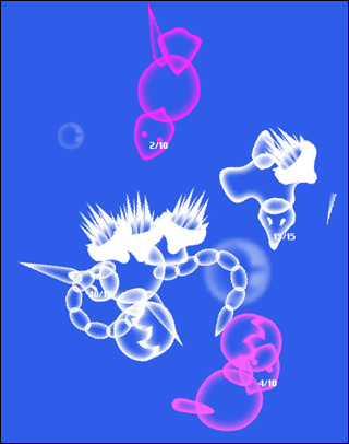 Digital creatures locked in the ceaseless war of all against all.