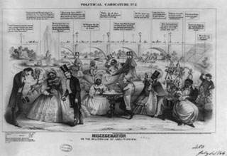 A caricature of racial intermarriage in the United States, 1864. A caricature of racial intermarriage in the United States, 1864.