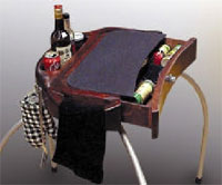 Barbeque Table: Removable cutting board for meats and veggies, holds sauces, utensils, drinks and more. 