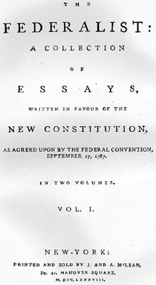 The cover of the Federalist Papers.