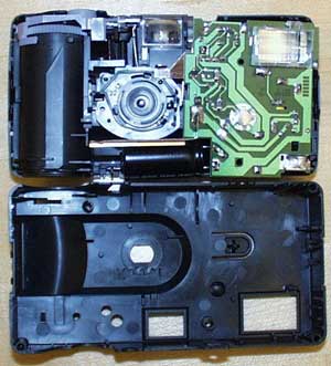 Figure 1. This single-use disposable camera can be used as a demo of a LC circuit that generates a high voltage to fire a flash bulb. 