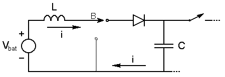 Figure 6. Switch in 'B' position: Transfer of energy from inductor to capacitor 