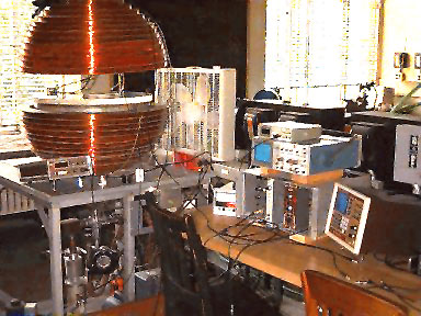 Equipment set-up for experiment on relativistic dynamics: the relations among energy, momentum, and velocity of electrons and the measurement of e/m.