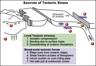 Sources of tectonic stress.