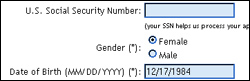 Online freshman application.